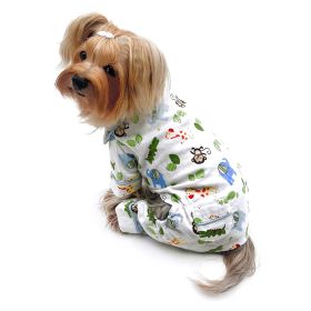 Zoo Animals Flannel Pajamas with 2 Pockets (size: L)