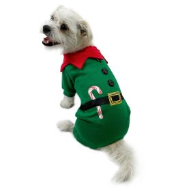 Shimmery Candy Cane Elf Bodysuit (size: L)
