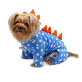 Polka Dots DINO Fleece Hooded Bodysuit/Pajamas (size: S)